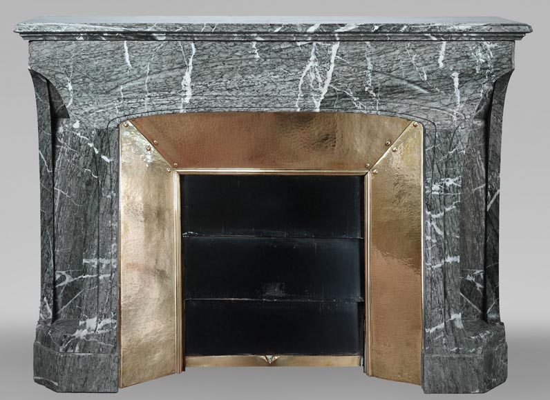 Tony SELMERSHEIM, Art Nouveau Mantelpiece in Green Campan Marble, 1910-0