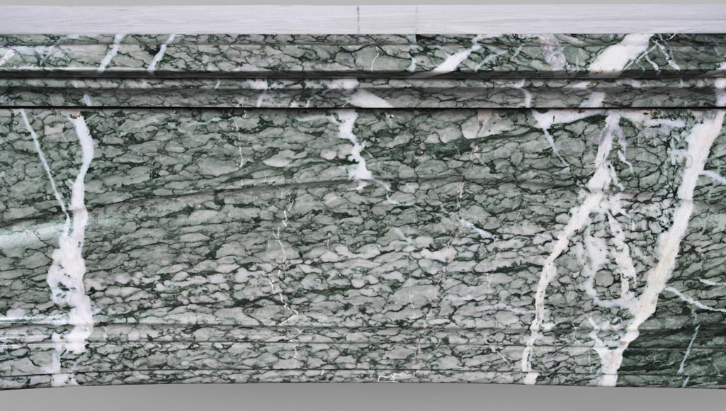 Tony SELMERSHEIM, Art Nouveau Mantelpiece in Green Campan Marble, 1910-1