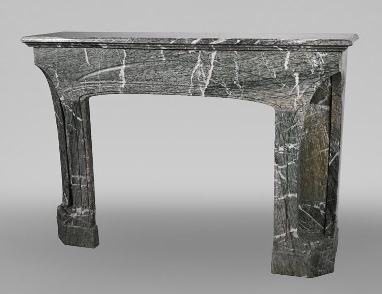 Tony SELMERSHEIM, Art Nouveau Mantelpiece in Green Campan Marble, 1910-9