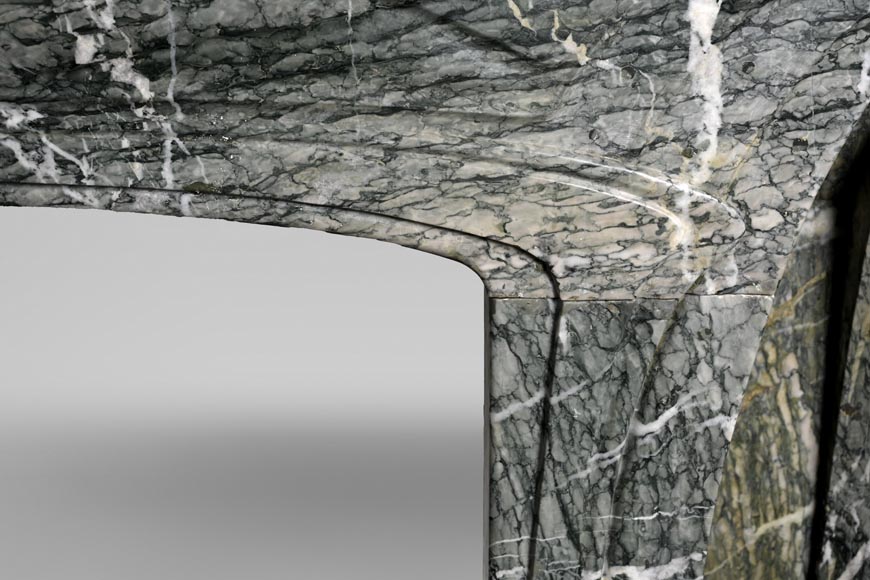 Tony SELMERSHEIM, Art Nouveau Mantelpiece in Green Campan Marble, 1910-11