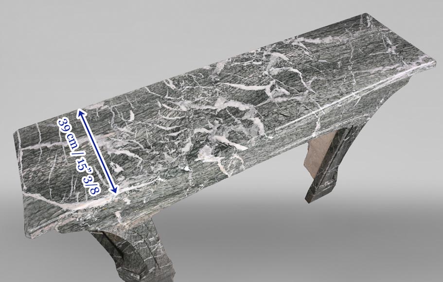 Tony SELMERSHEIM, Art Nouveau Mantelpiece in Green Campan Marble, 1910-14