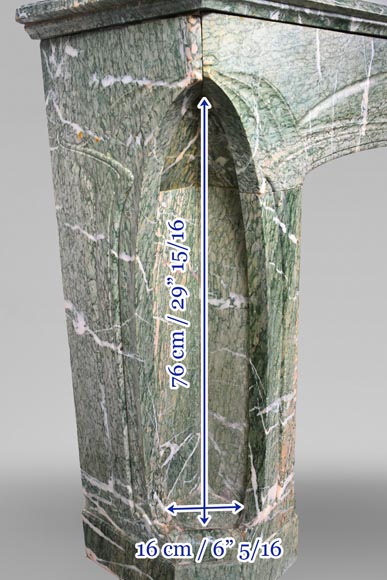 Tony SELMERSHEIM, Art Nouveau Mantelpiece in Green Campan Marble, 1910-15