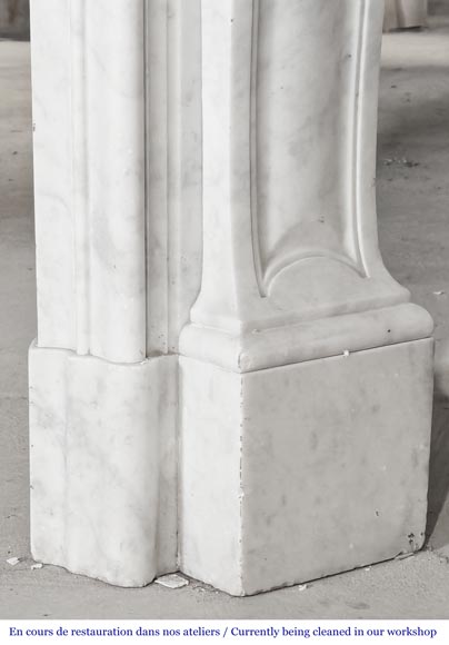 Important Regency style fireplace in Carrara marble-10