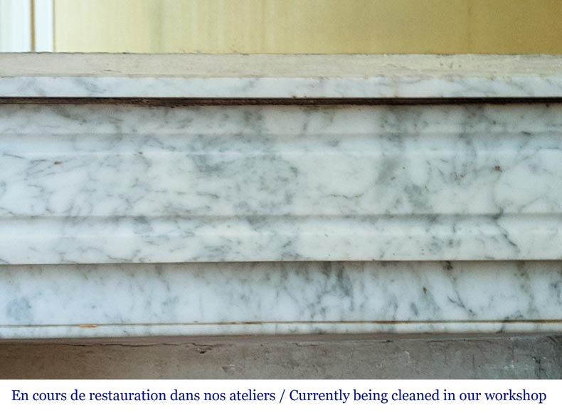 Antique Louis XVI style mantel in Carrara marble-1