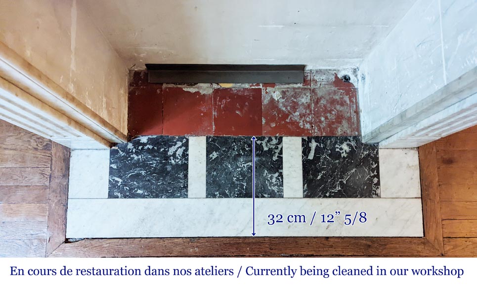 Antique Louis XVI style mantel in Carrara marble-8