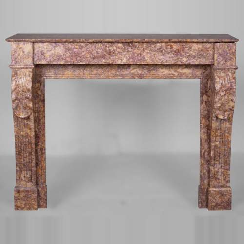 Louis XVI style mantel in Brocatelle marble