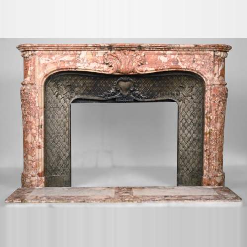 Louis XV style mantel in Breche de Montmeyan