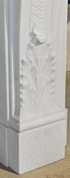 Highly carved Napoleon III style Carrara marble fireplace Highly carved Napoleon III style Carrara marble fireplace-8