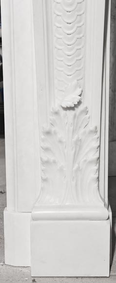 Highly carved Napoleon III style Carrara marble fireplace Highly carved Napoleon III style Carrara marble fireplace-12