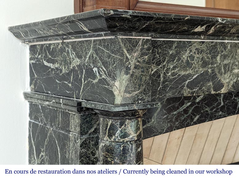 Empire style mantel in Sea Green marble with detached columns-4