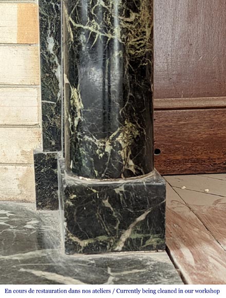 Empire style mantel in Sea Green marble with detached columns-8