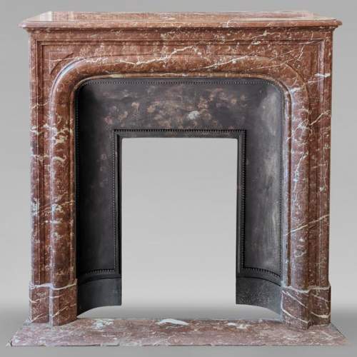 Louis XIV style mantel in Red marble from the North