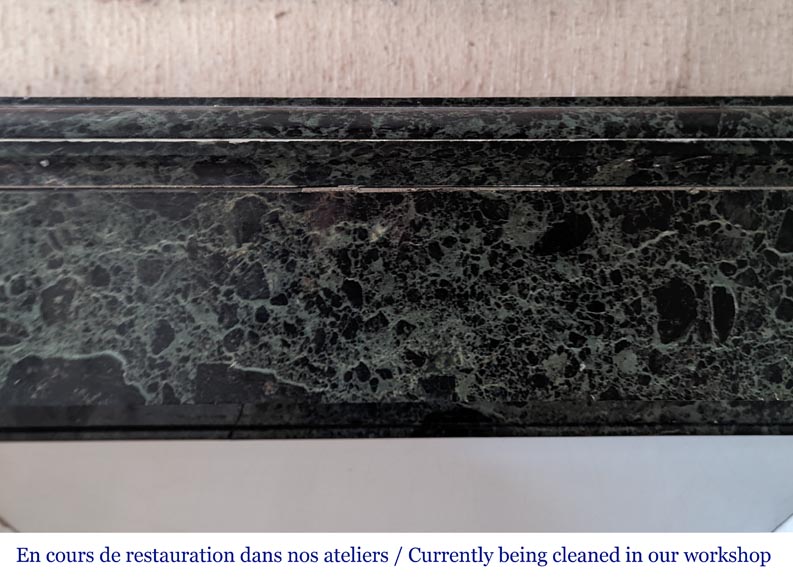 Napoleon III style mantel with lion paws in vert de mer marble-1
