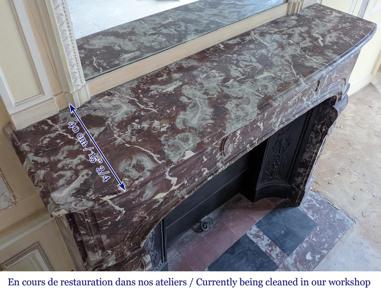 Regence style mantel in Red marble from the North-10