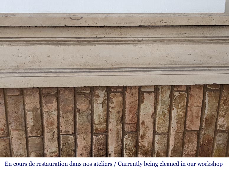 Louis XVI period mantel with fluted stone legs-1