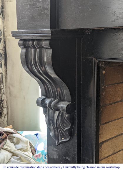 Napoleon III style mantel in black marble-4