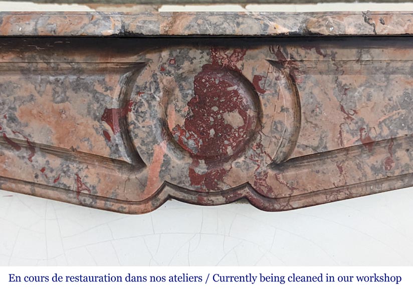 Louis XV style Pompadour mantel in Enjugerais marble-1