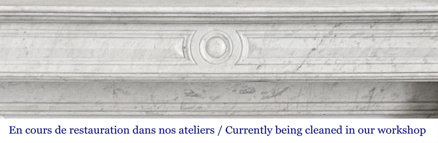 Napoleon III period fireplace with lion's paw feet, in Carrara marble-1