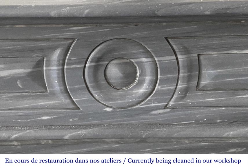 Napoleon III style Capucine model fireplace in blue Turquin marble-1