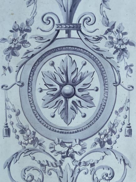 Loebnitz Paris, white ceramic stove with blue decoration Loebnitz Paris, white ceramic stove with blue decoration-4