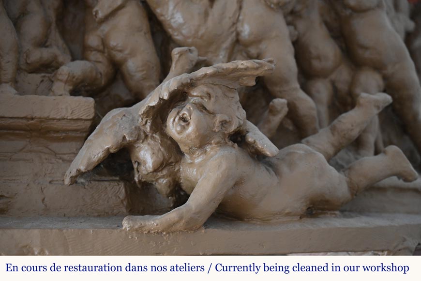 Joseph Chéret, Fireplace featuring two conversing women and putti Joseph Chéret, Fireplace featuring two conversing women and putti-3