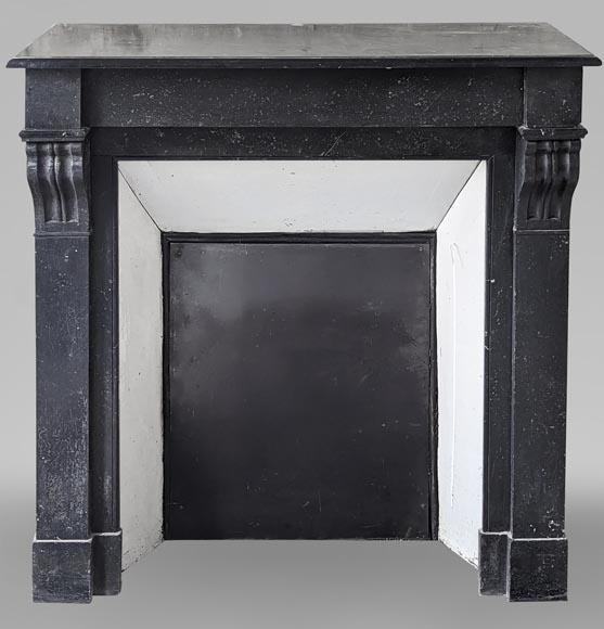 Napoleon III style mantel with black marble modillon-0