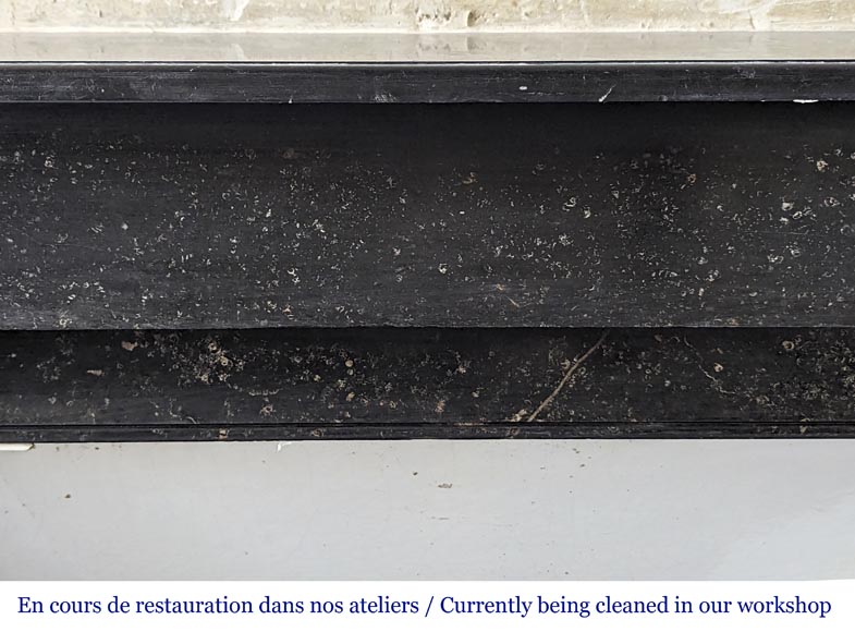 Napoleon III style mantel with black marble modillon-1