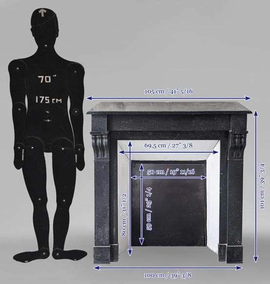 Napoleon III style mantel with black marble modillon-10