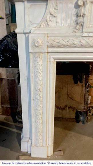 Napoleon III Fireplace with Clock, musical Putti-5