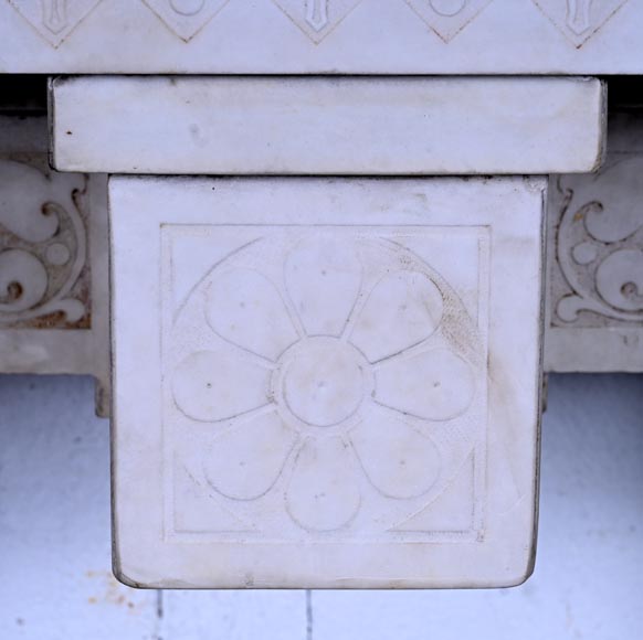 Stone column fireplace-2