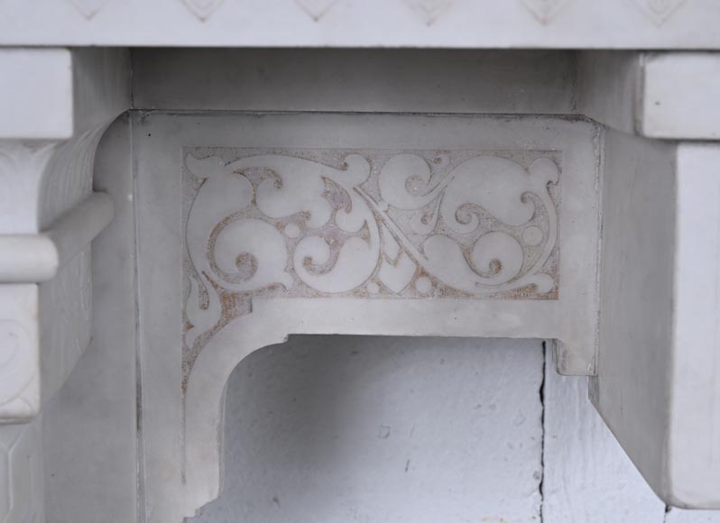 Stone column fireplace-6