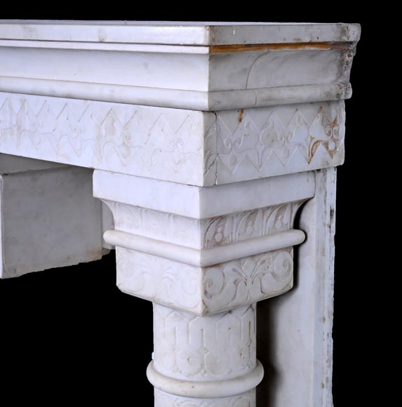 Stone column fireplace-9