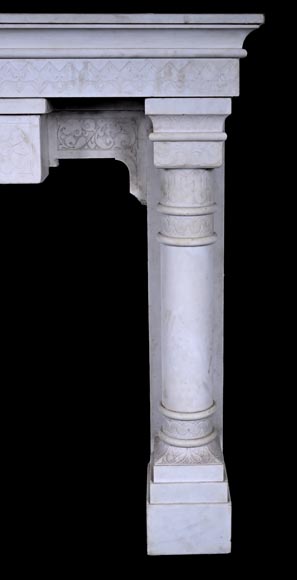 Stone column fireplace-10