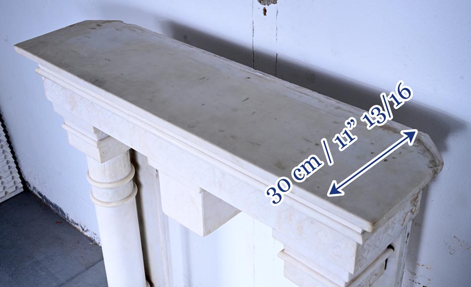 Stone column fireplace-13