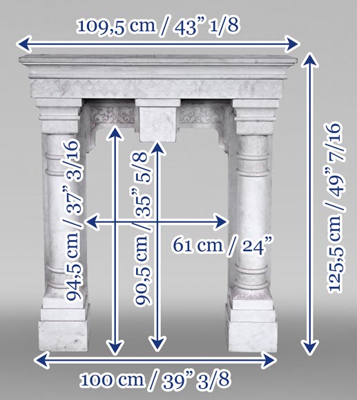 Stone column fireplace-14