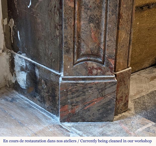 Louis XV style Pompadour mantel in Enjugerais marble-4