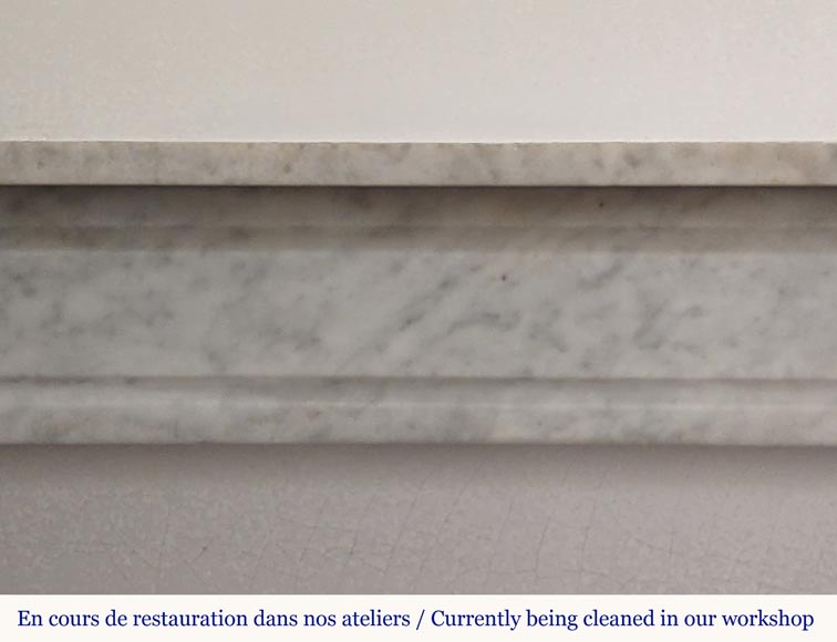 Louis XVI style mantel carved in Carrara marble-1