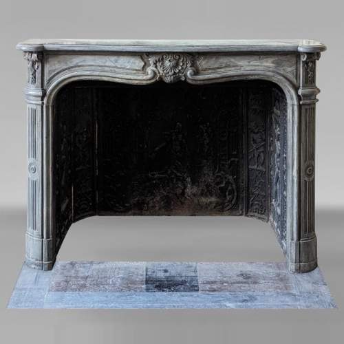 Louis XV period Turquin marble mantel with beautiful shell