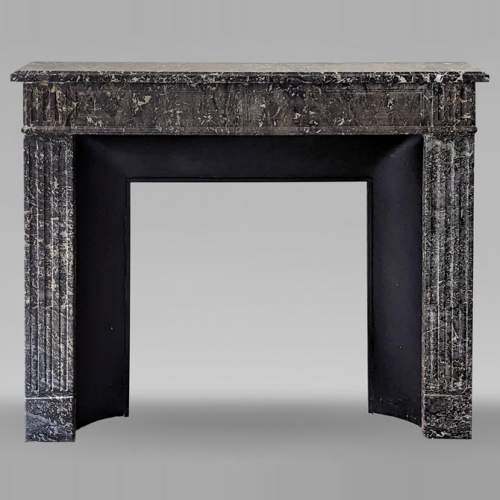 Louis XVI period mantel in Gris Saint Anne marble