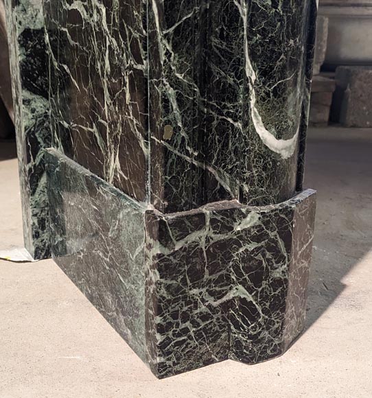 Louis XIV style mantel with acroterions in Vert de Mer marble Louis XIV style mantel with acroterions in Vert de Mer marble-5
