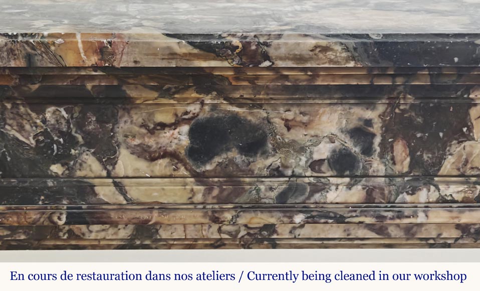 Louis XVI style fireplace in Médous breccia-1