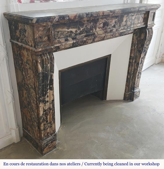 Louis XVI style fireplace in Médous breccia-2