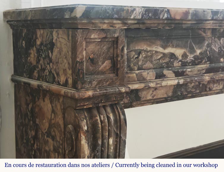 Louis XVI style fireplace in Médous breccia-3