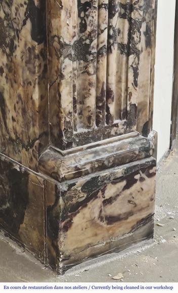 Louis XVI style fireplace in Médous breccia-4