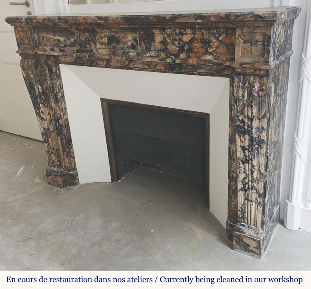 Louis XVI style fireplace in Médous breccia-5