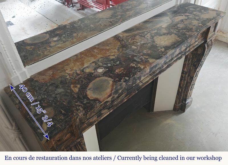 Louis XVI style fireplace in Médous breccia-8