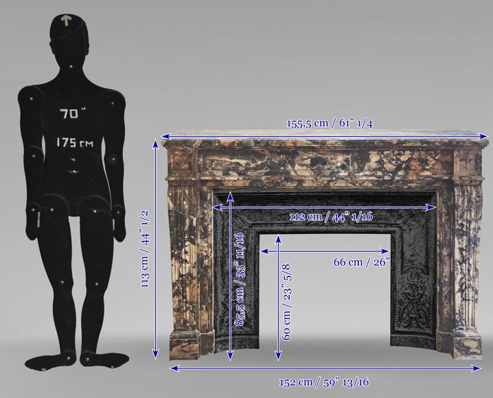 Louis XVI style fireplace in Médous breccia-9