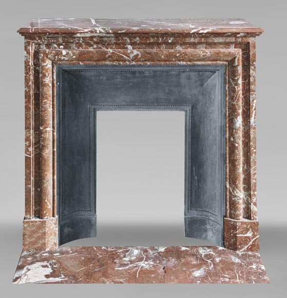 Louis XIV style fireplace in Rouge du Nord marble-0