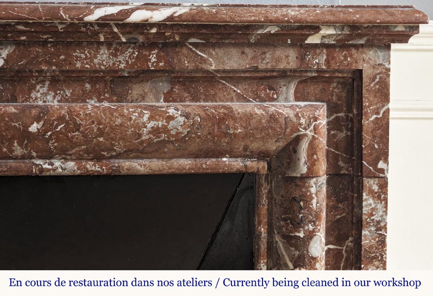 Louis XIV style fireplace in Rouge du Nord marble-6