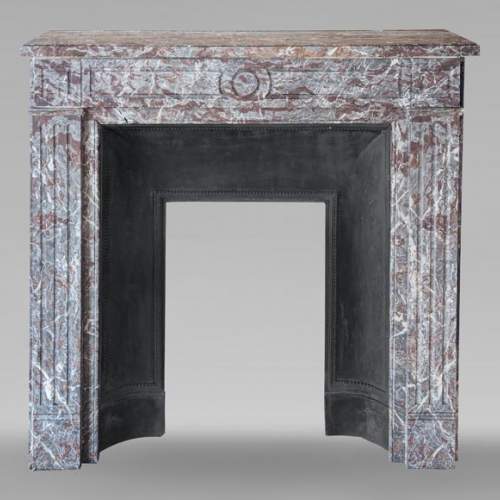 Louis XVI style mantel in Royal Red marble